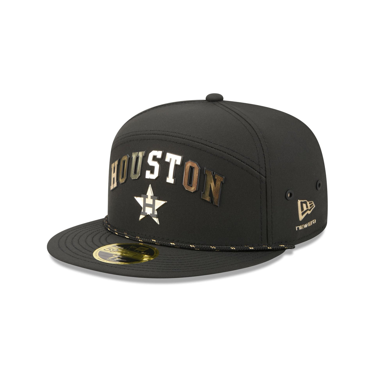 Houston Astros Gold Logo Rope Split Panel 59FIFTY Fitted Hat
