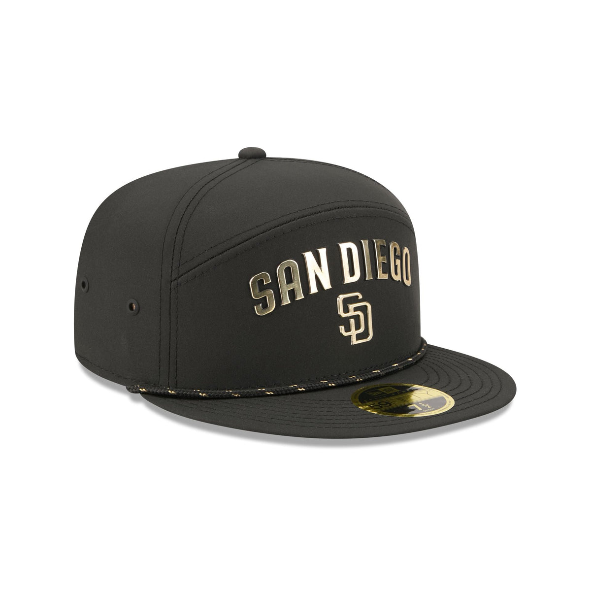 San Diego Padres Gold Logo Rope Split Panel 59FIFTY Fitted Hat