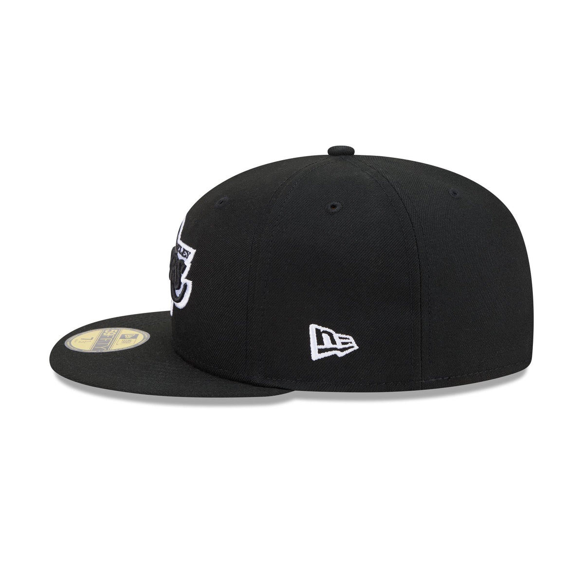 Los Angeles Lakers Black and White Basic 59FIFTY Fitted Hat