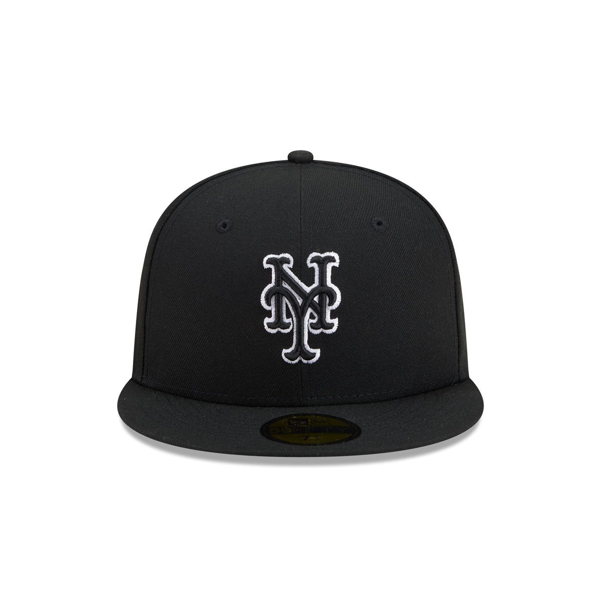 New York Mets Black and White Basic 59FIFTY Fitted Hat