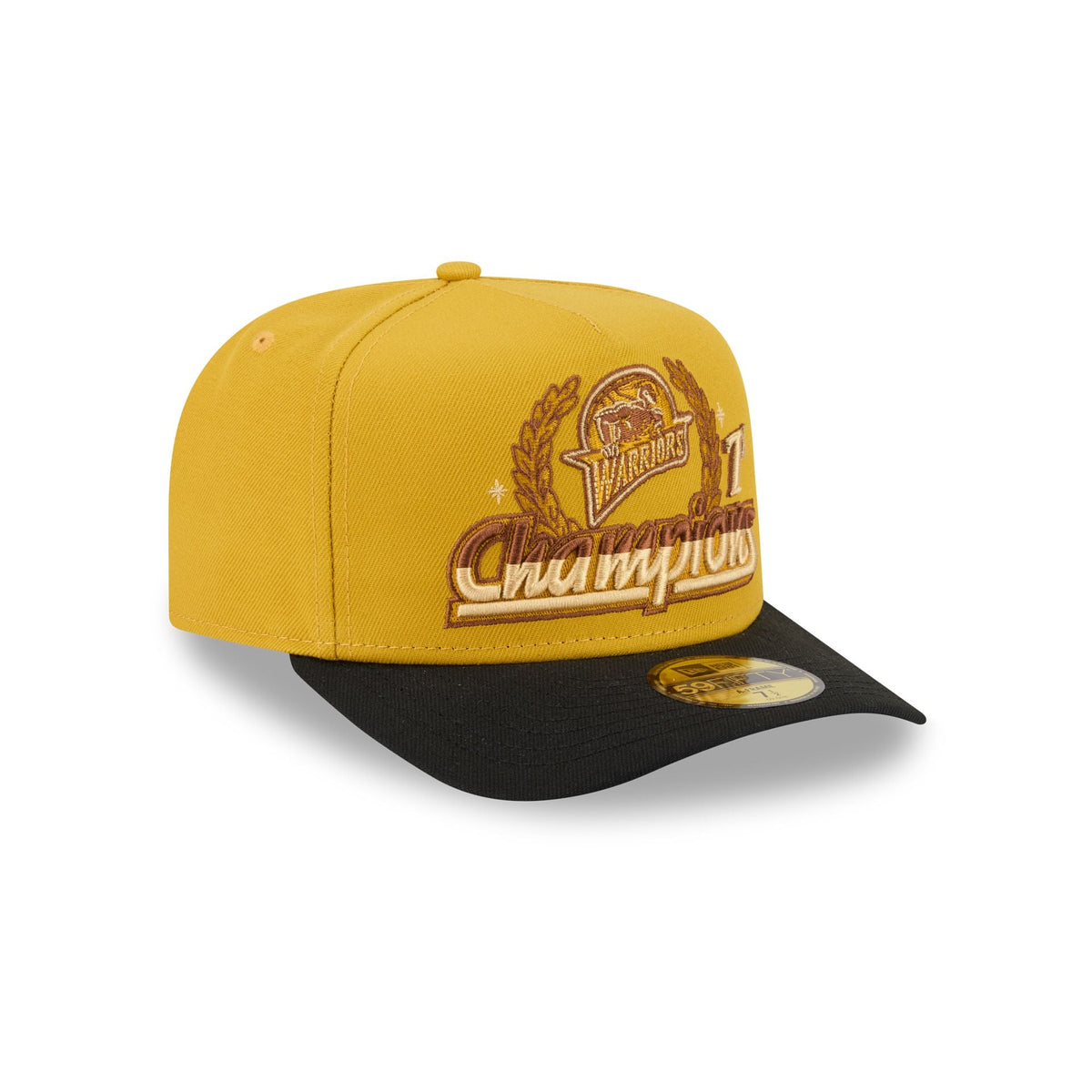Just Caps Hardwood Classics Trophy Yellow Golden State Warriors 59FIFTY A-Frame Fitted Hat