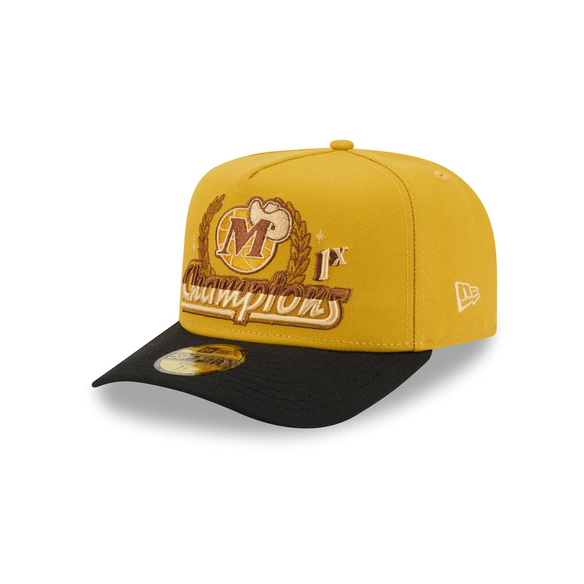 Just Caps Hardwood Classics Trophy Yellow Dallas Mavericks 59FIFTY A-Frame Fitted Hat