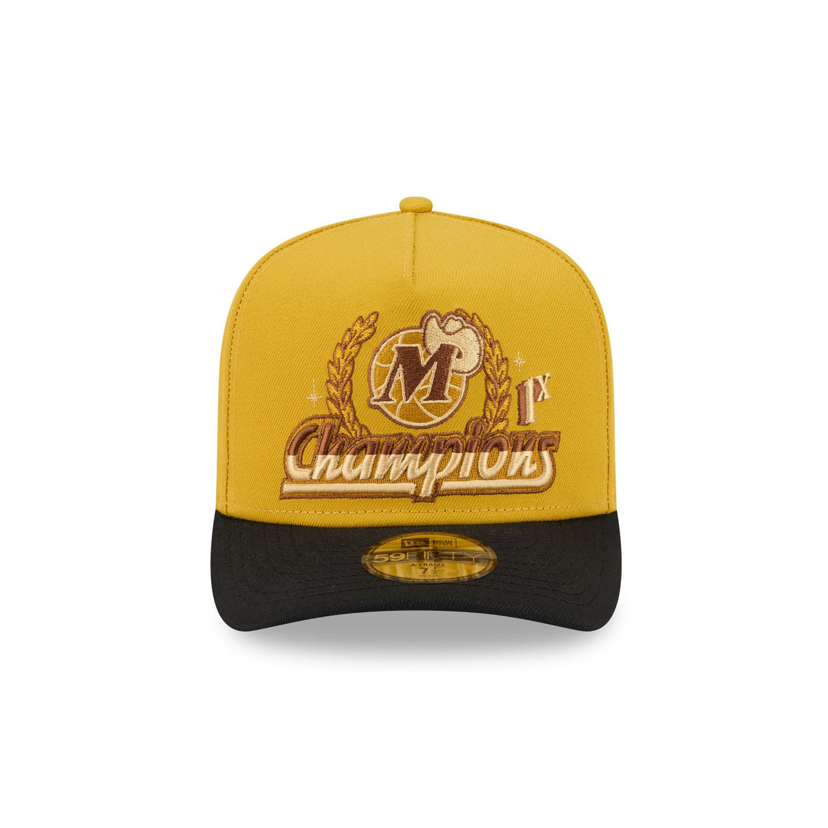 Just Caps Hardwood Classics Trophy Yellow Dallas Mavericks 59FIFTY A-Frame Fitted Hat