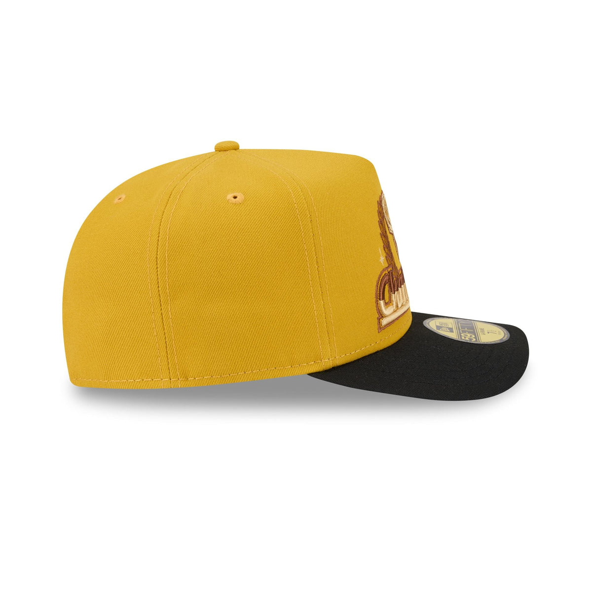 Just Caps Hardwood Classics Trophy Yellow New York Knicks 59FIFTY A-Frame Fitted Hat