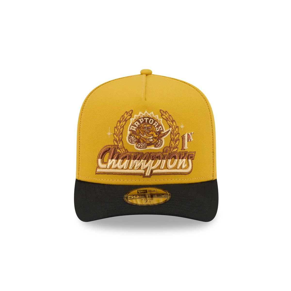 Just Caps Hardwood Classics Trophy Yellow Toronto Raptors 59FIFTY A-Frame Fitted Hat