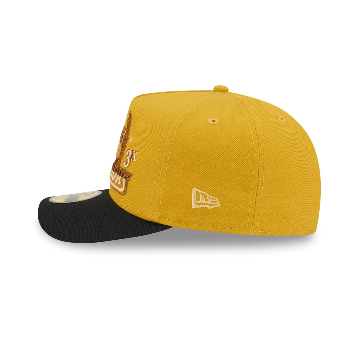 Just Caps Hardwood Classics Trophy Yellow Philadelphia 76ers 59FIFTY A-Frame Fitted Hat