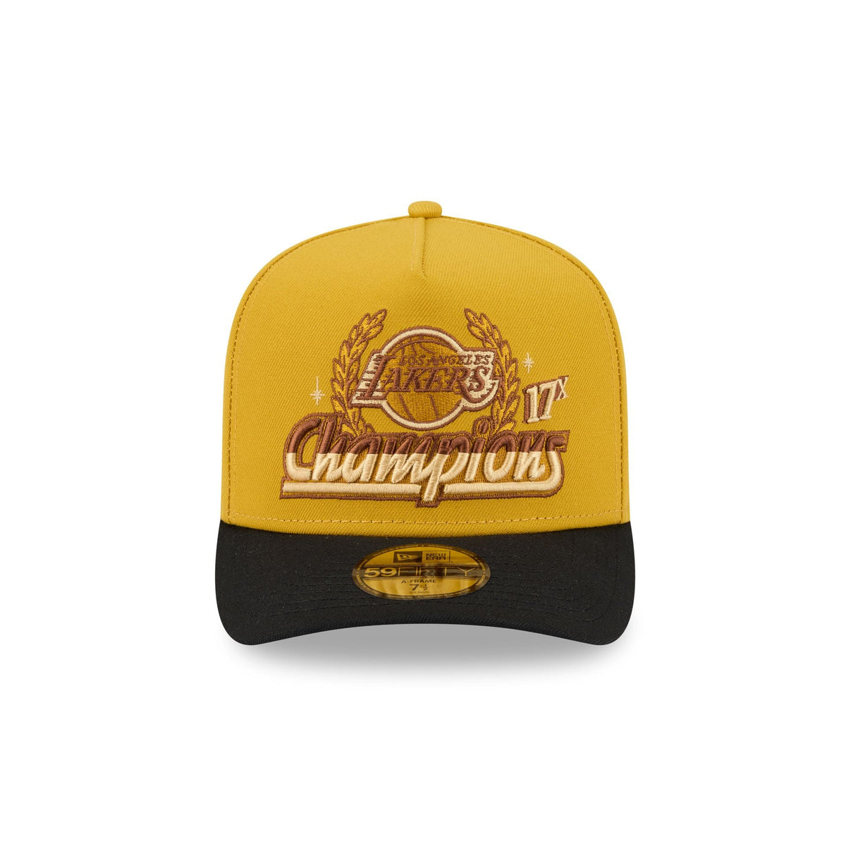 Just Caps Hardwood Classics Trophy Yellow Los Angeles Lakers 59FIFTY A-Frame Fitted Hat