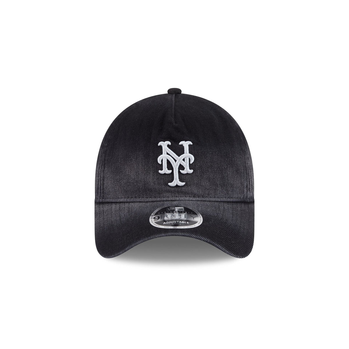 New York Mets Washed Black Denim 9FORTY A-Frame Unstructured Snapback Hat