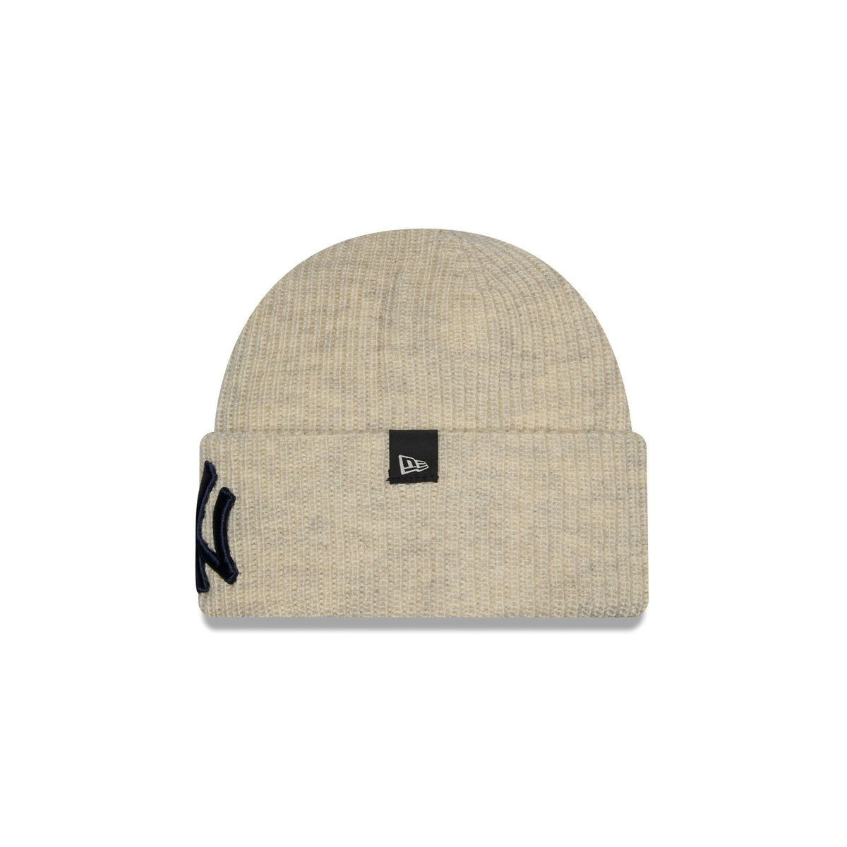 New York Yankees Woolen Heather Gray Short Cuff Knit Beanie Hat