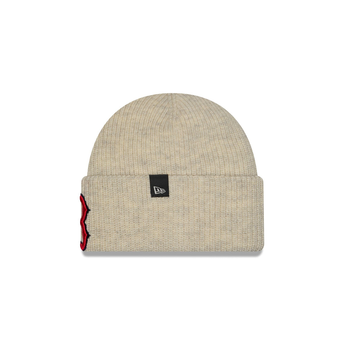 Boston Red Sox Woolen Heather Gray Short Cuff Knit Beanie Hat