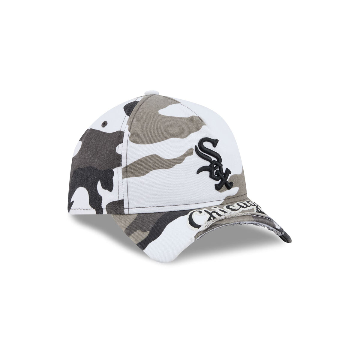 Chicago White Sox Washed Camo 9FORTY A-Frame Unstructured Cut-Off Visor Snapback Hat
