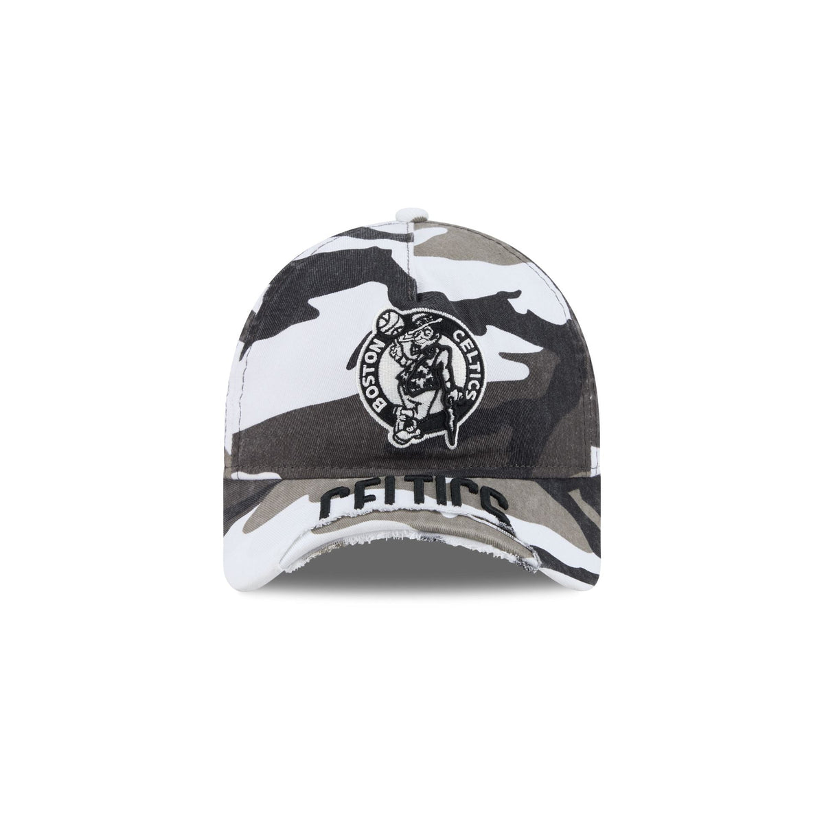 Boston Celtics Washed Camo 9FORTY A-Frame Unstructured Cut-Off Visor Snapback Hat