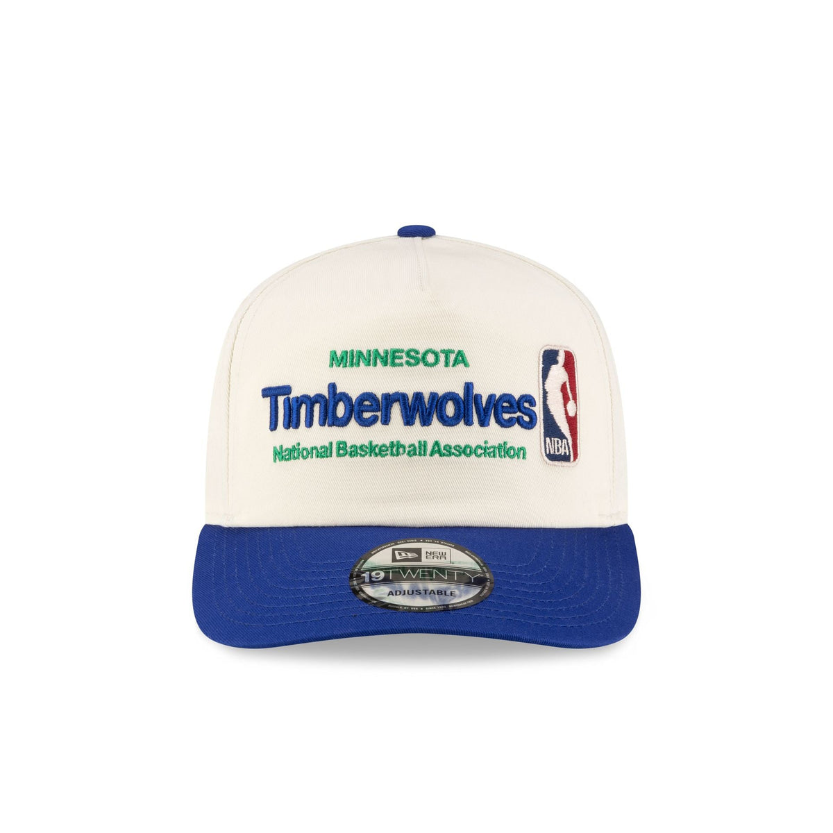 Minnesota Timberwolves 1989-1996 Hardwood Classics Sign Stack Chrome White 19TWENTY Adjustable Hat