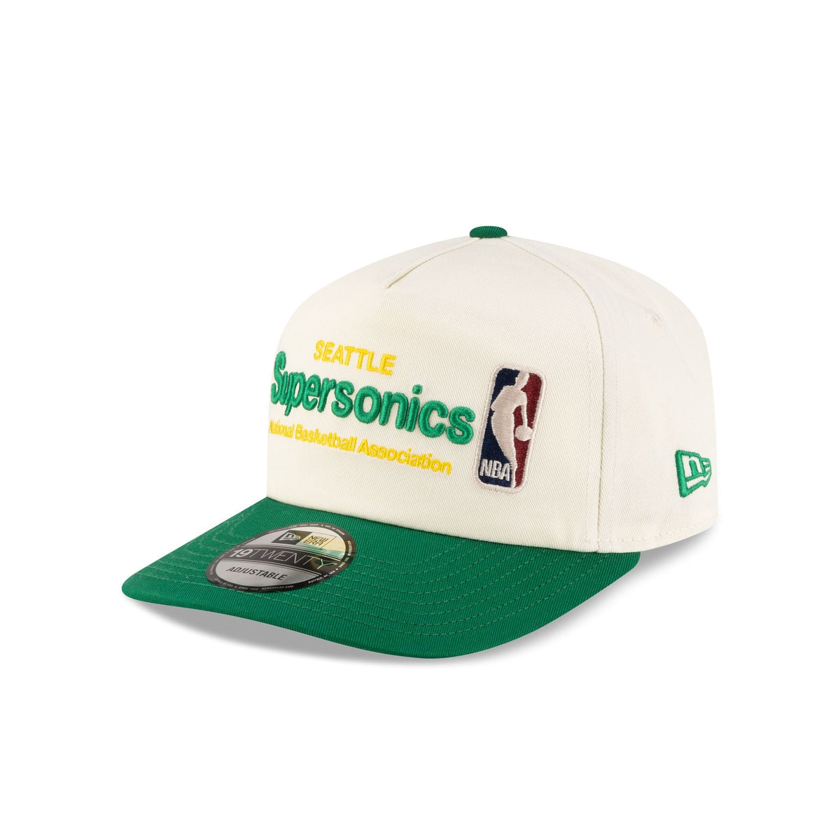 Seattle SuperSonics 1975-1995 Hardwood Classics Sign Stack Chrome White 19TWENTY Adjustable Hat