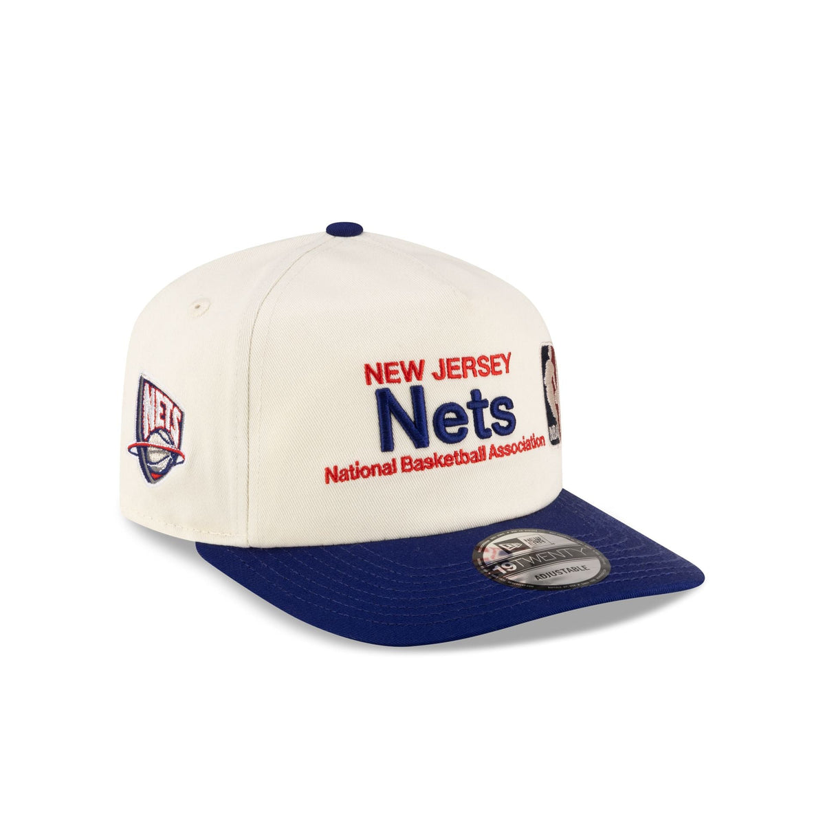 New Jersey Nets 1997-2012 Hardwood Classics Sign Stack Chrome White 19TWENTY Adjustable Hat