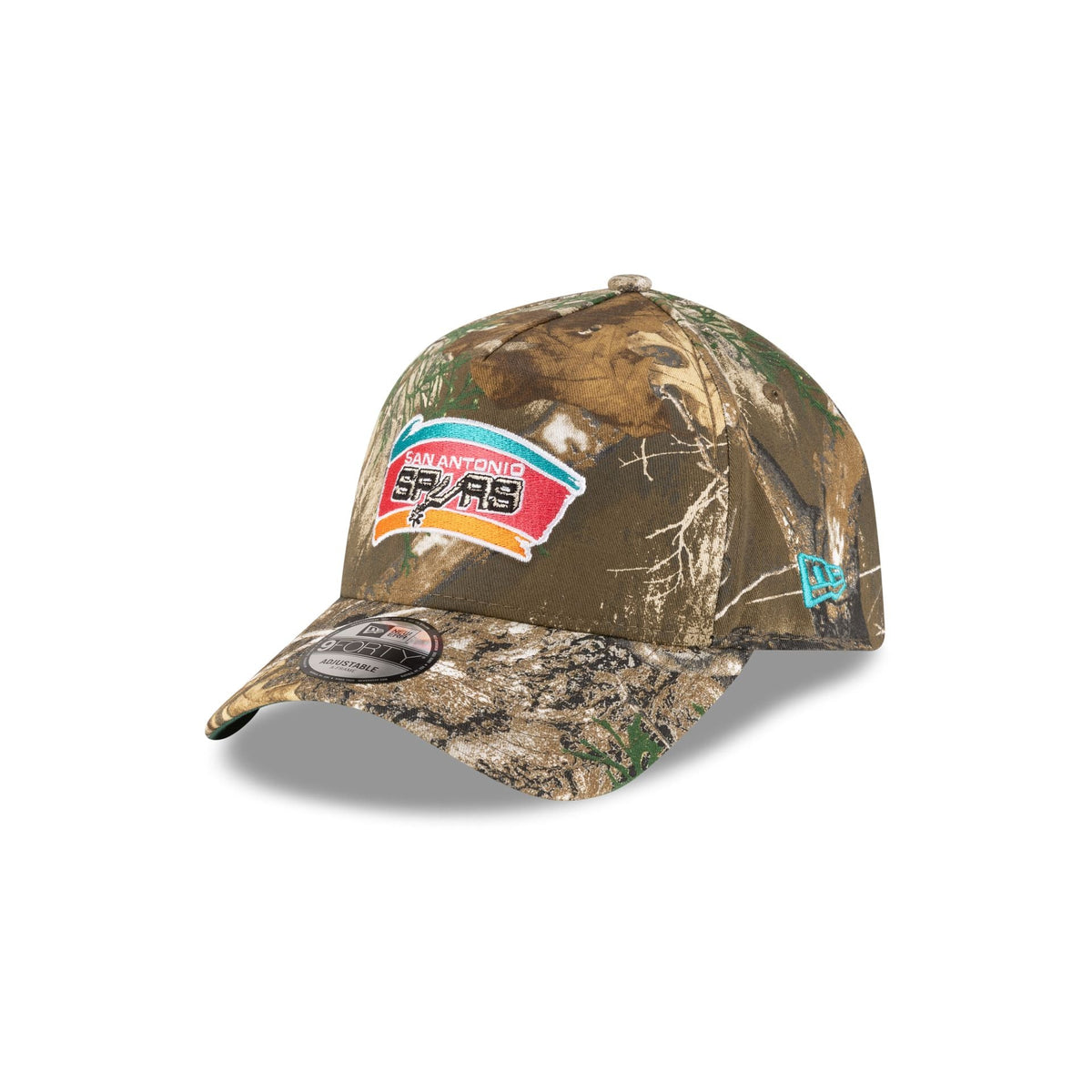 San Antonio Spurs 1989-2002 Hardwood Classics Realtree 9FORTY A-Frame Snapback Hat