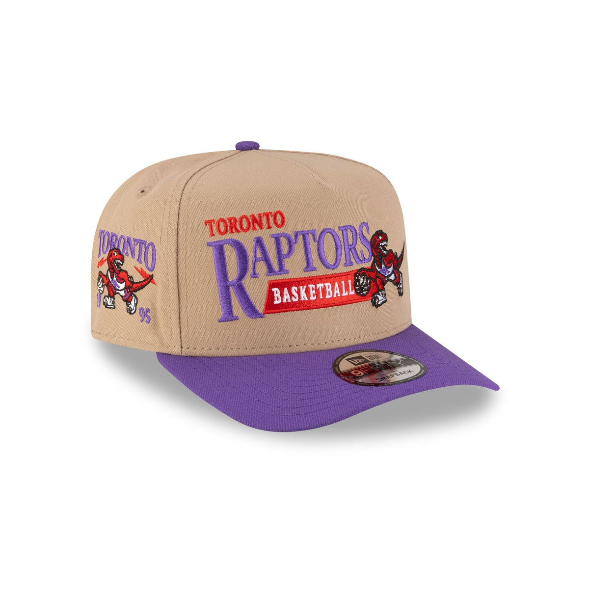 Toronto Raptors 1995-2008 Hardwood Classics Liner Camel 9FIFTY A-Frame Snapback Hat