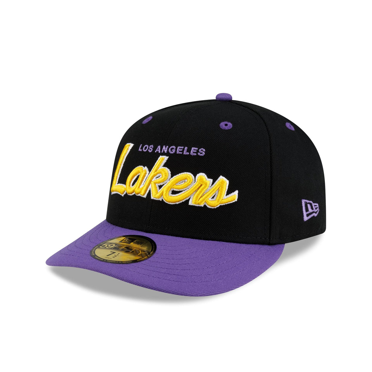 Los Angeles Lakers Hardwood Classics 90s Script 59FIFTY Fitted Hat