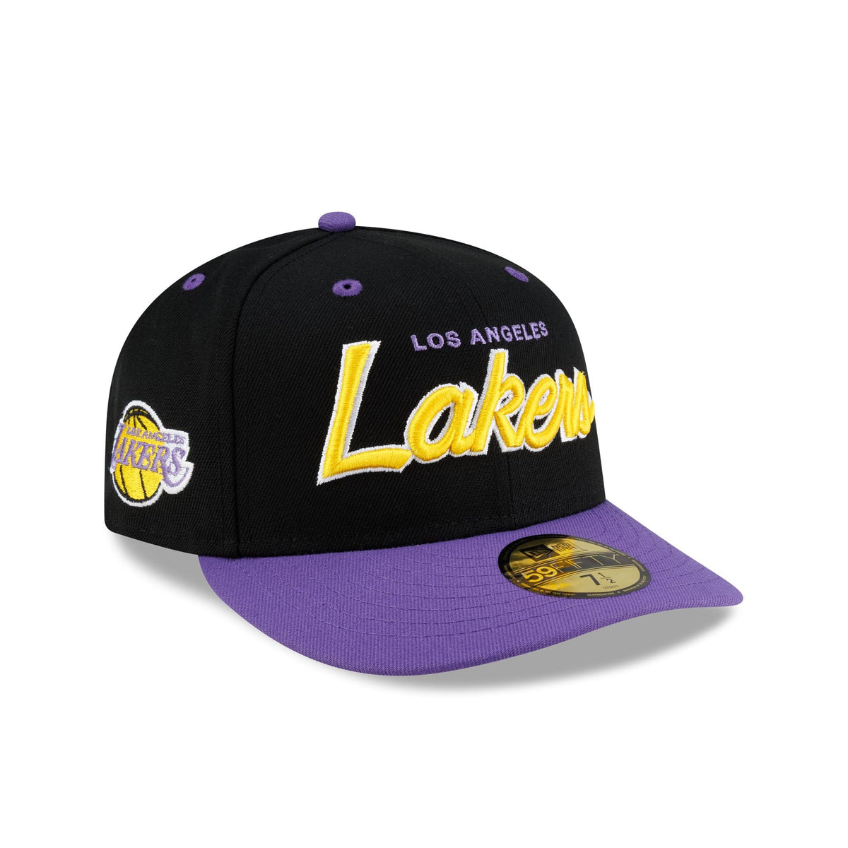 Los Angeles Lakers Hardwood Classics 90s Script 59FIFTY Fitted Hat