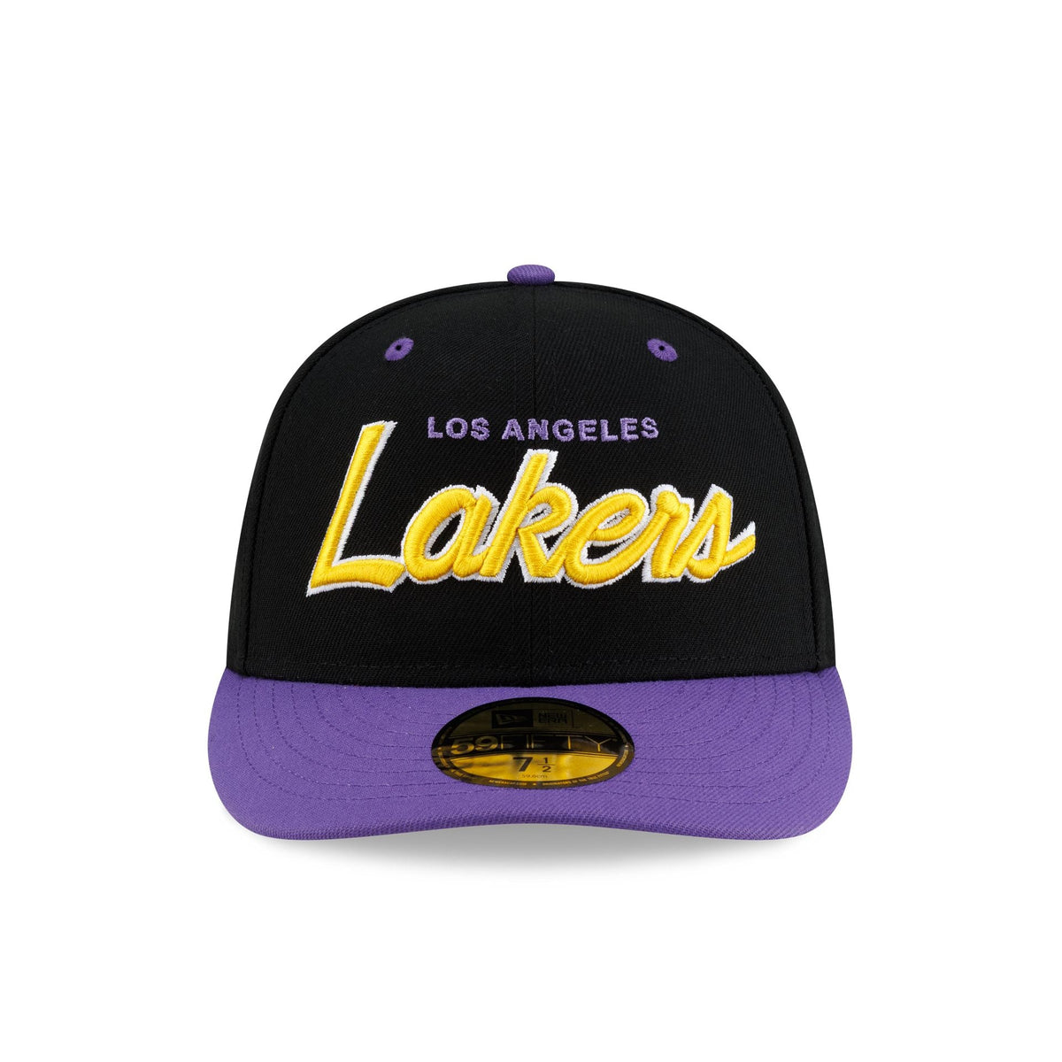 Los Angeles Lakers Hardwood Classics 90s Script 59FIFTY Fitted Hat