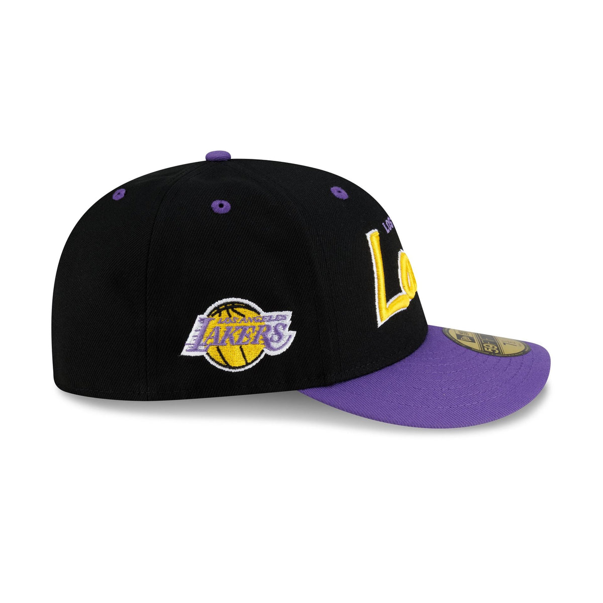 Los Angeles Lakers Hardwood Classics 90s Script 59FIFTY Fitted Hat