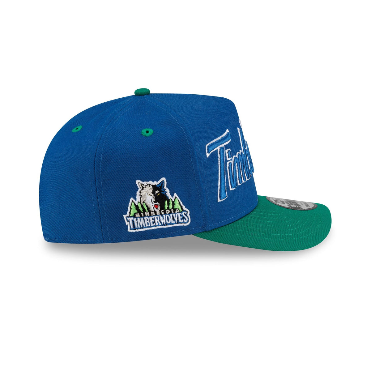 Minnesota Timberwolves Hardwood Classics 90s Script 9FIFTY A-Frame Snapback Hat