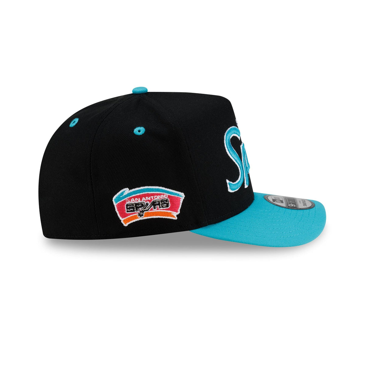 San Antonio Spurs Hardwood Classics 90s Script 9FIFTY A-Frame Snapback Hat