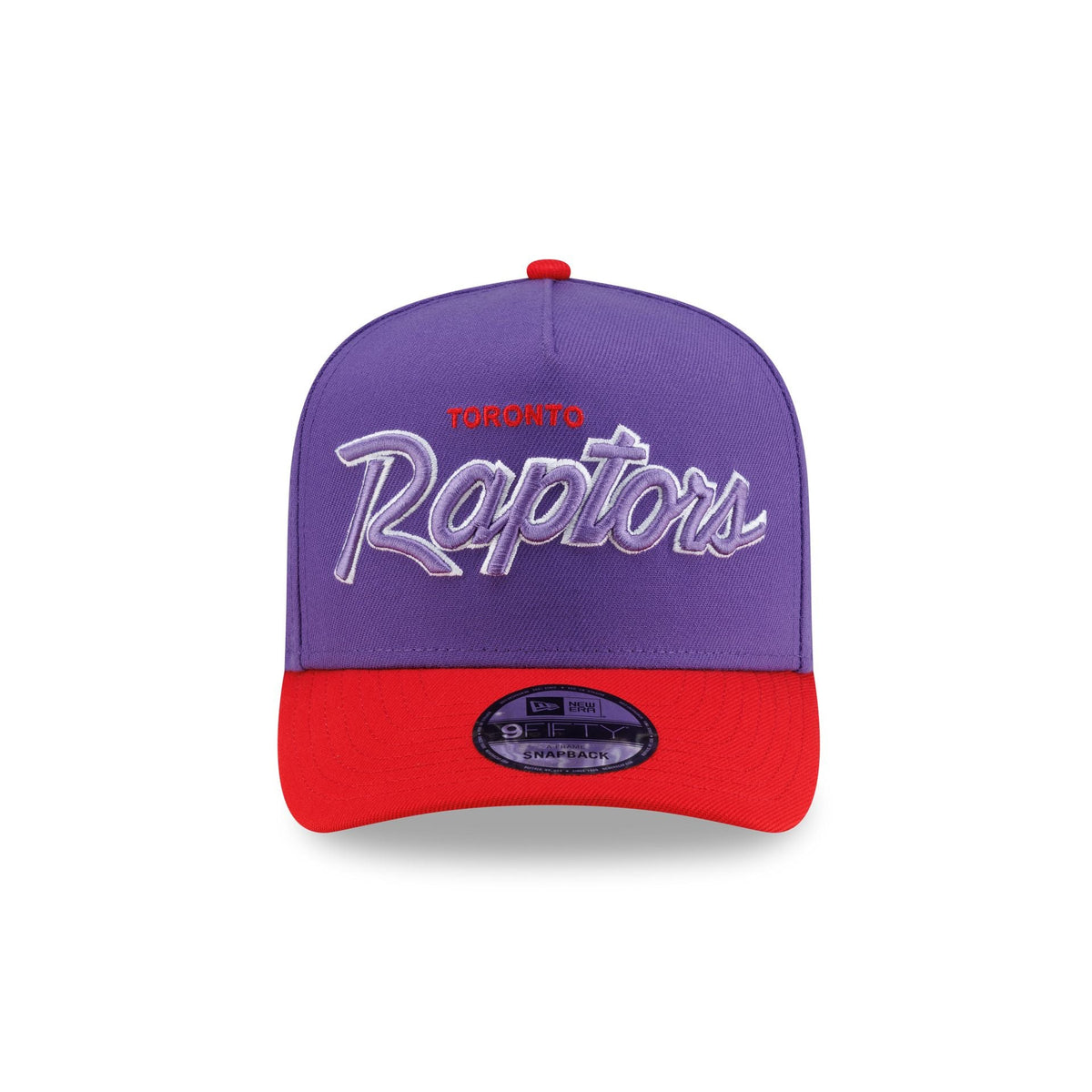 Toronto Raptors Hardwood Classics 90s Script 9FIFTY A-Frame Snapback Hat