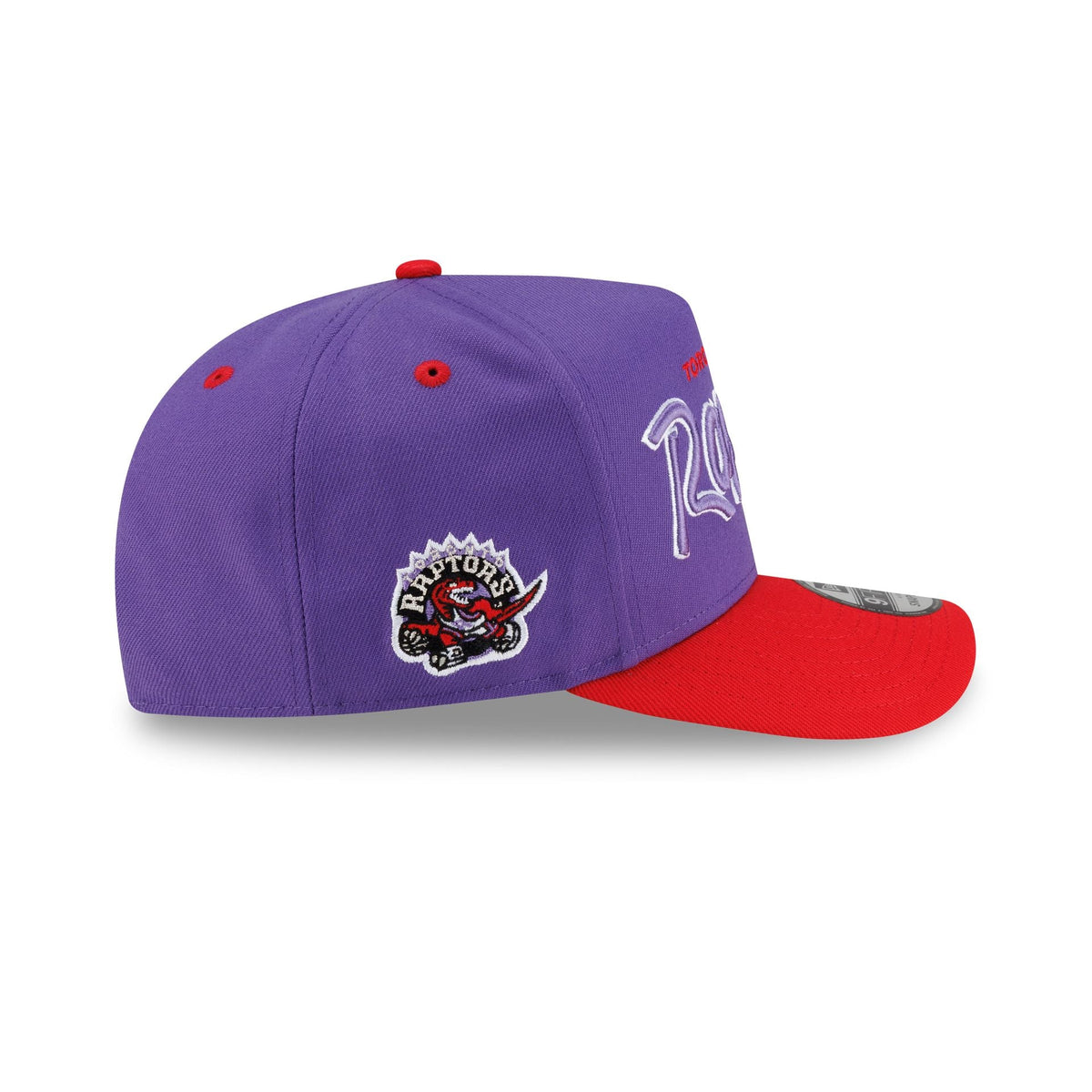 Toronto Raptors Hardwood Classics 90s Script 9FIFTY A-Frame Snapback Hat