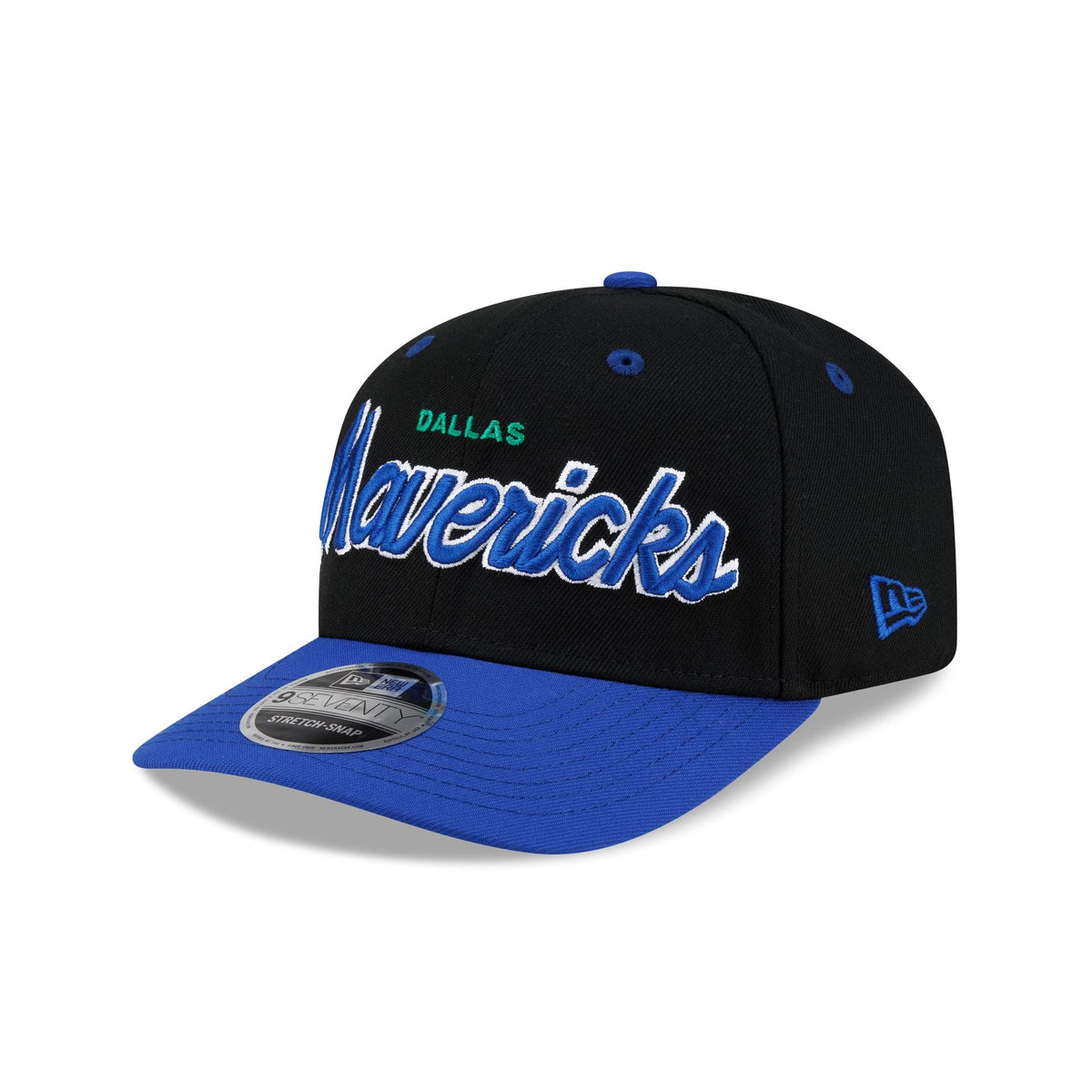 Dallas Mavericks Hardwood Classics 90s Script 9SEVENTY Stretch-Snap Hat