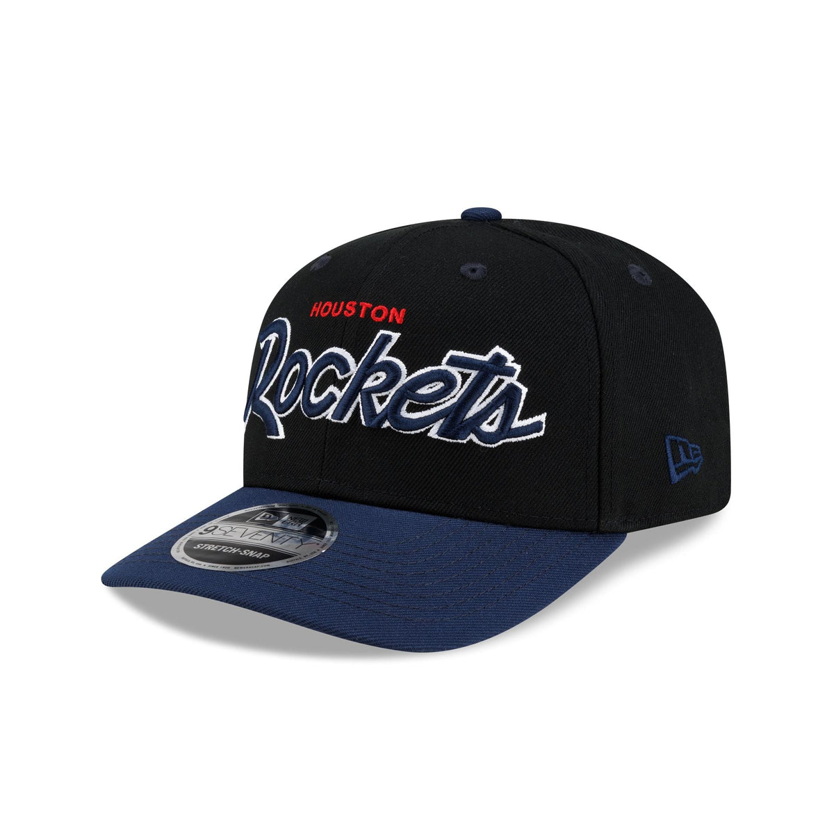 Houston Rockets Hardwood Classics 90s Script 9SEVENTY Stretch-Snap Hat