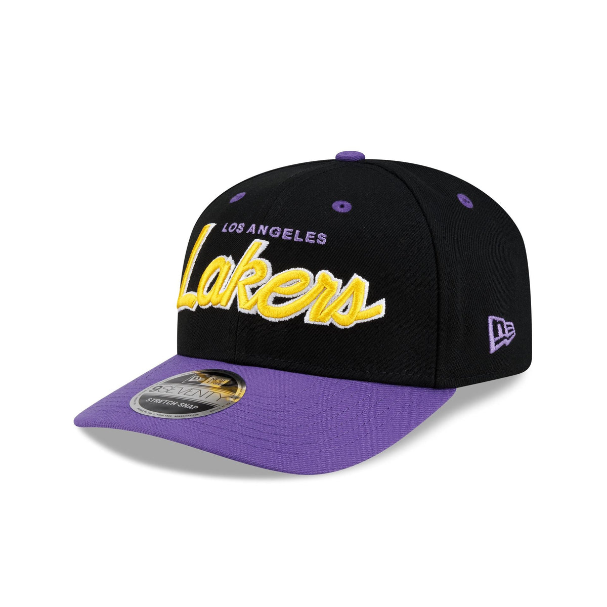Los Angeles Lakers Hardwood Classics 90s Script 9SEVENTY Stretch-Snap Hat