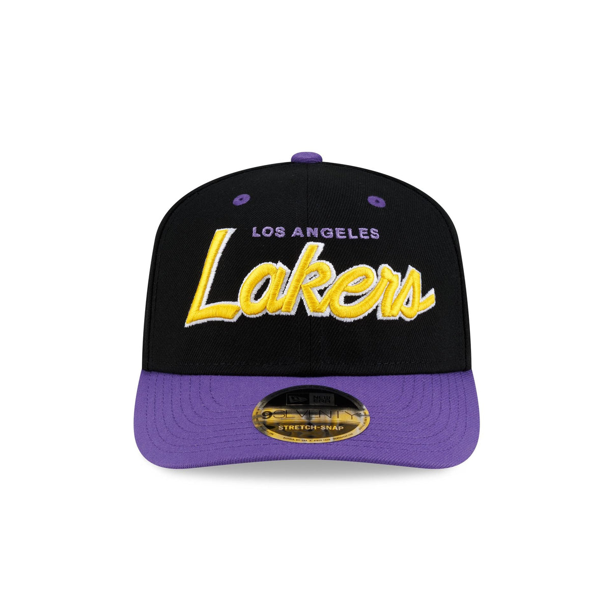 Los Angeles Lakers Hardwood Classics 90s Script 9SEVENTY Stretch-Snap Hat
