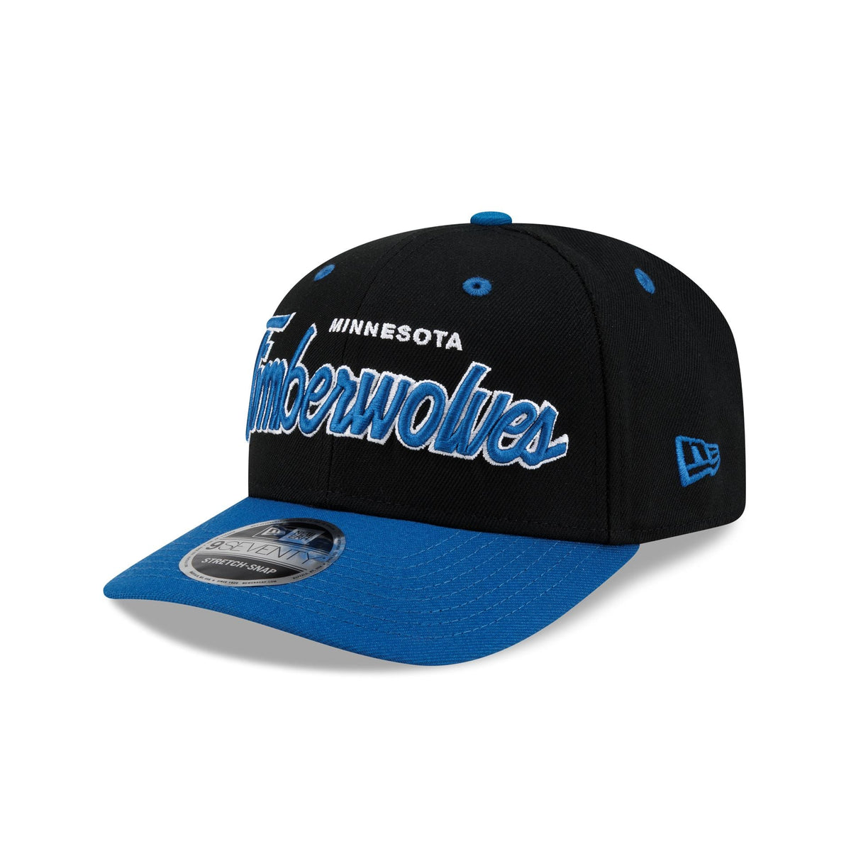 Minnesota Timberwolves Hardwood Classics 90s Script 9SEVENTY Stretch-Snap Hat