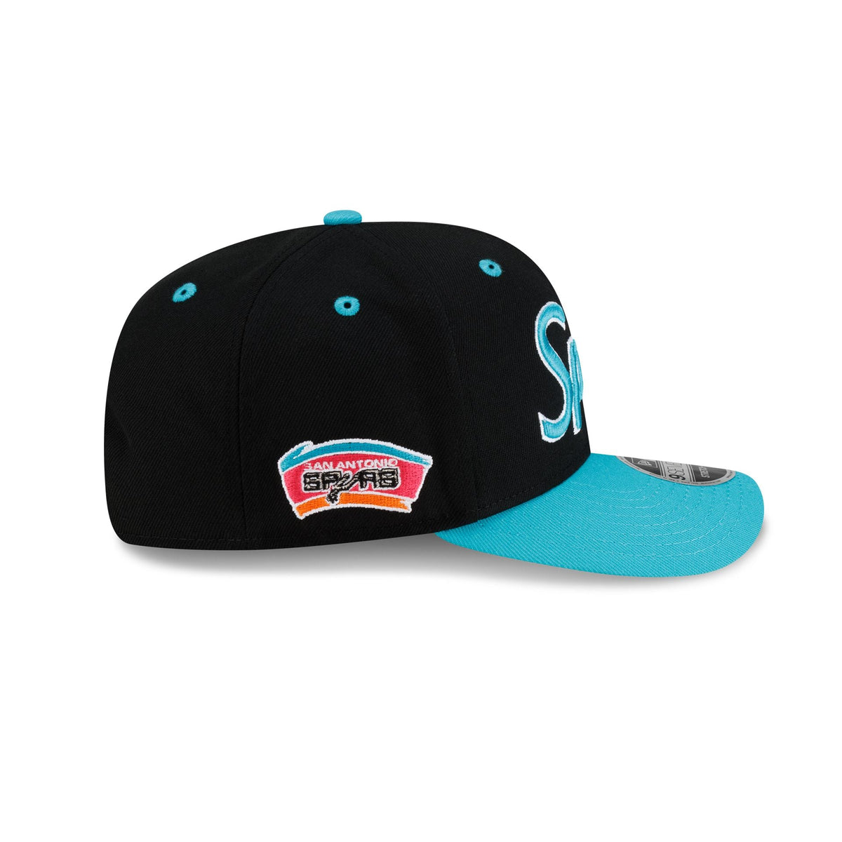 San Antonio Spurs Hardwood Classics 90s Script 9SEVENTY Stretch-Snap Hat