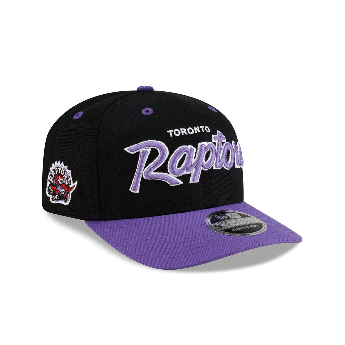 Toronto Raptors Hardwood Classics 90s Script 9SEVENTY Stretch-Snap Hat