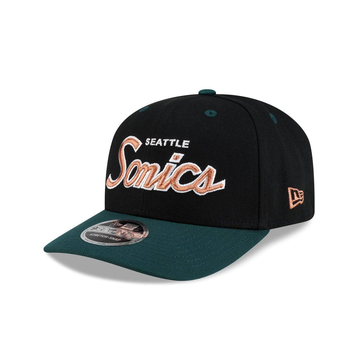 Seattle Supersonics Hardwood Classics 90s Script 9SEVENTY Stretch-Snap Hat