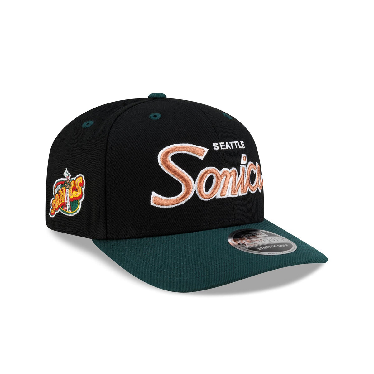 Seattle Supersonics Hardwood Classics 90s Script 9SEVENTY Stretch-Snap Hat