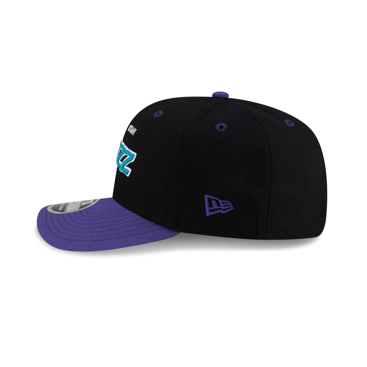 Utah Jazz Hardwood Classics 90s Script 9SEVENTY Stretch-Snap Hat