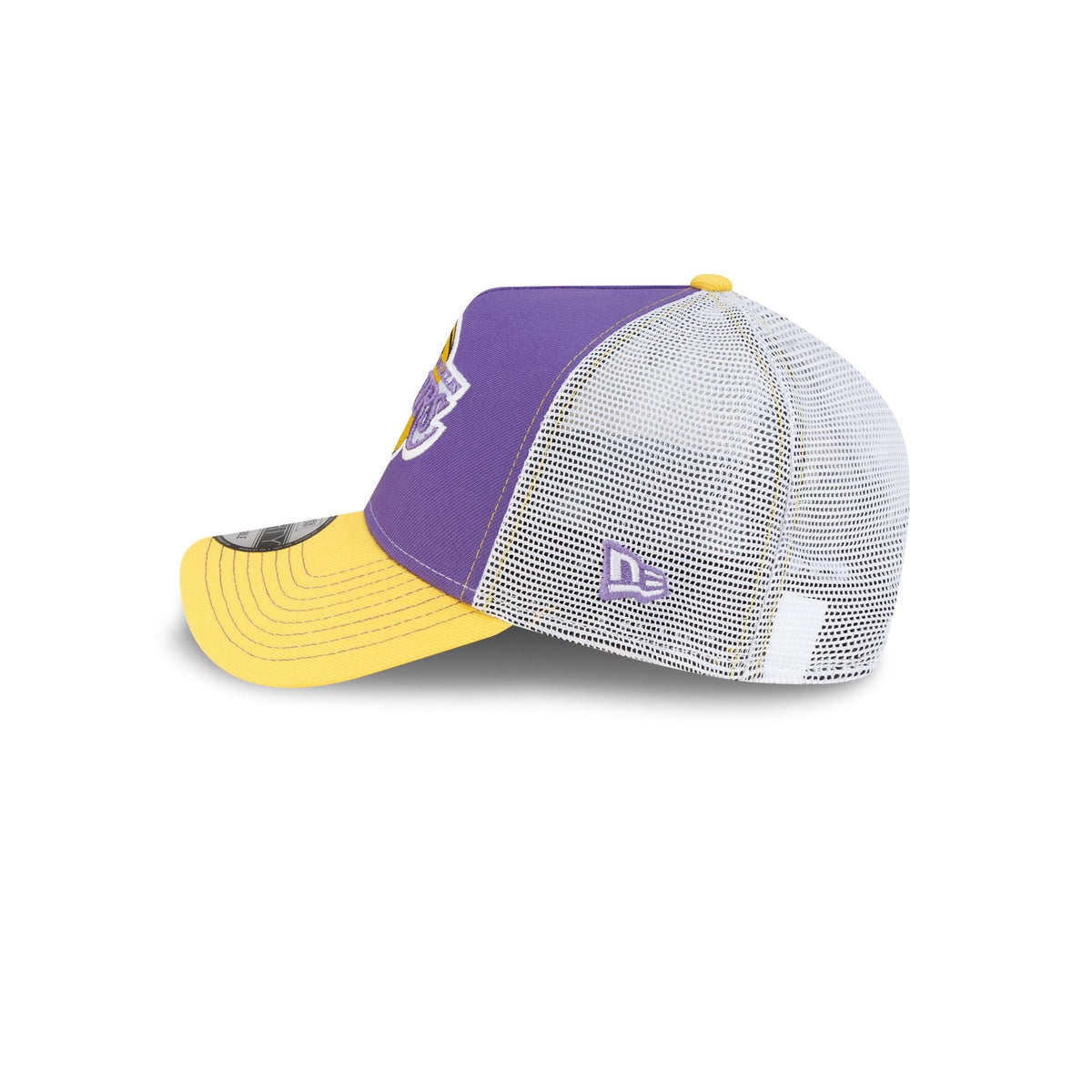 Los Angeles Lakers Hardwood Classics 2000s Contrast Stitch 9FORTY A-Frame Trucker Hat