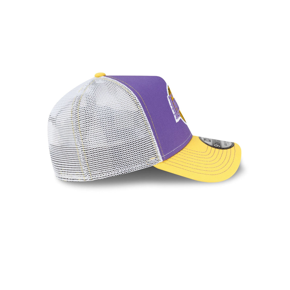 Los Angeles Lakers Hardwood Classics 2000s Contrast Stitch 9FORTY A-Frame Trucker Hat