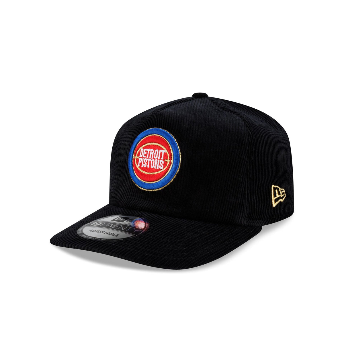 Detroit Pistons 1989 Finals Black & Gold Corduroy 19TWENTY Adjustable Hat