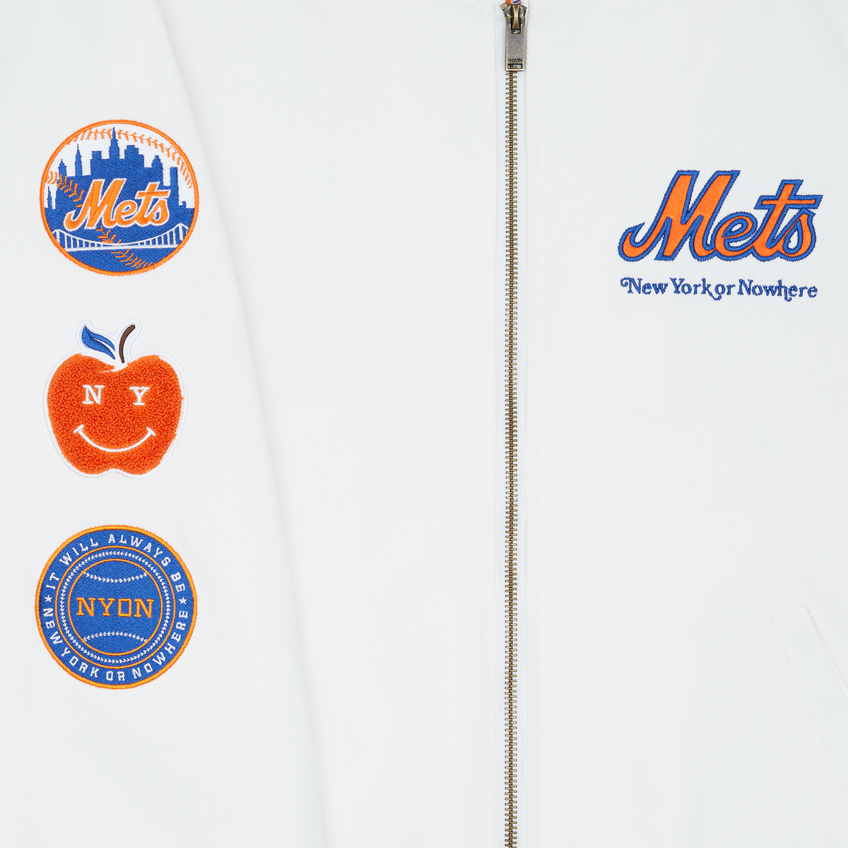 New York or Nowhere x New York Mets White Varsity Jacket